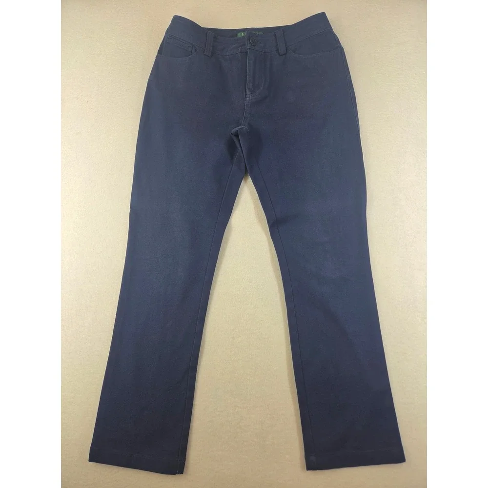 Lauren Ralph Lauren Petite Navy Blue Straight Leg Stretch Pants 2P Womens